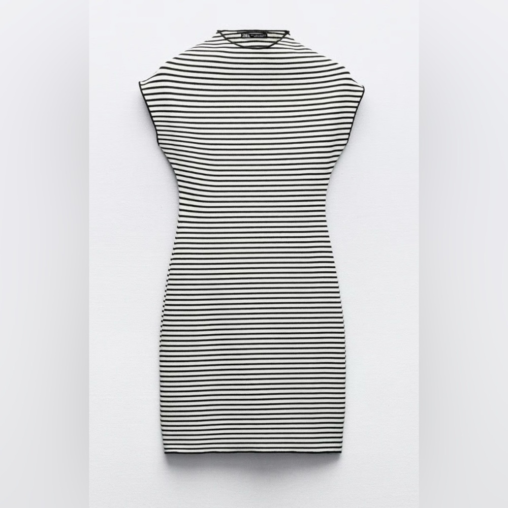 Zara Stripe Short Stretch Knit Dress